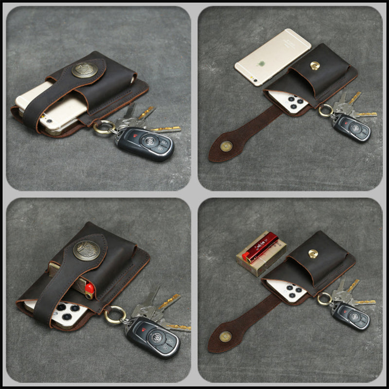 Icone™ BeltPouch: Multifunksjonell Lær Vintage Stil Belte Pose