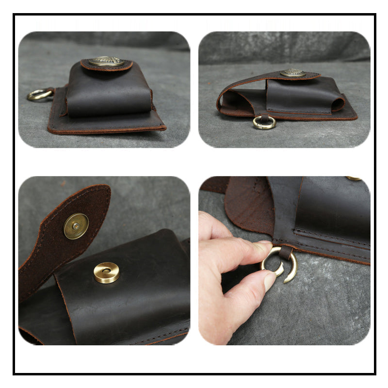 Icone™ BeltPouch: Multifunksjonell Lær Vintage Stil Belte Pose