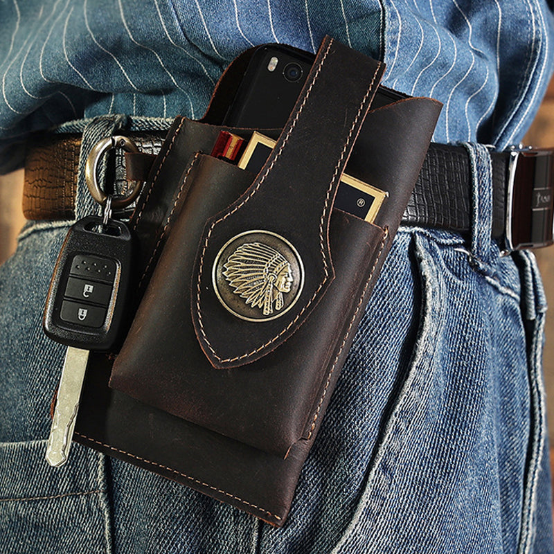 Icone™ BeltPouch: Multifunksjonell Lær Vintage Stil Belte Pose