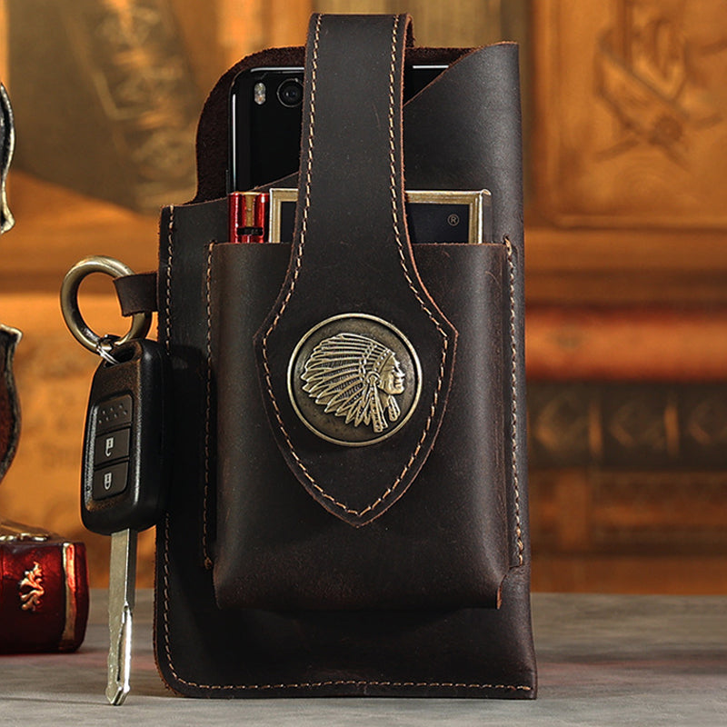 Icone™ BeltPouch: Multifunksjonell Lær Vintage Stil Belte Pose