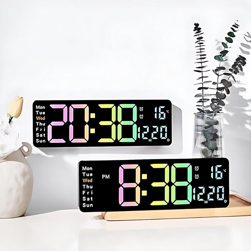 Globetrek° DigitalClock: Stor LED Skjerm Display Digital Klokke