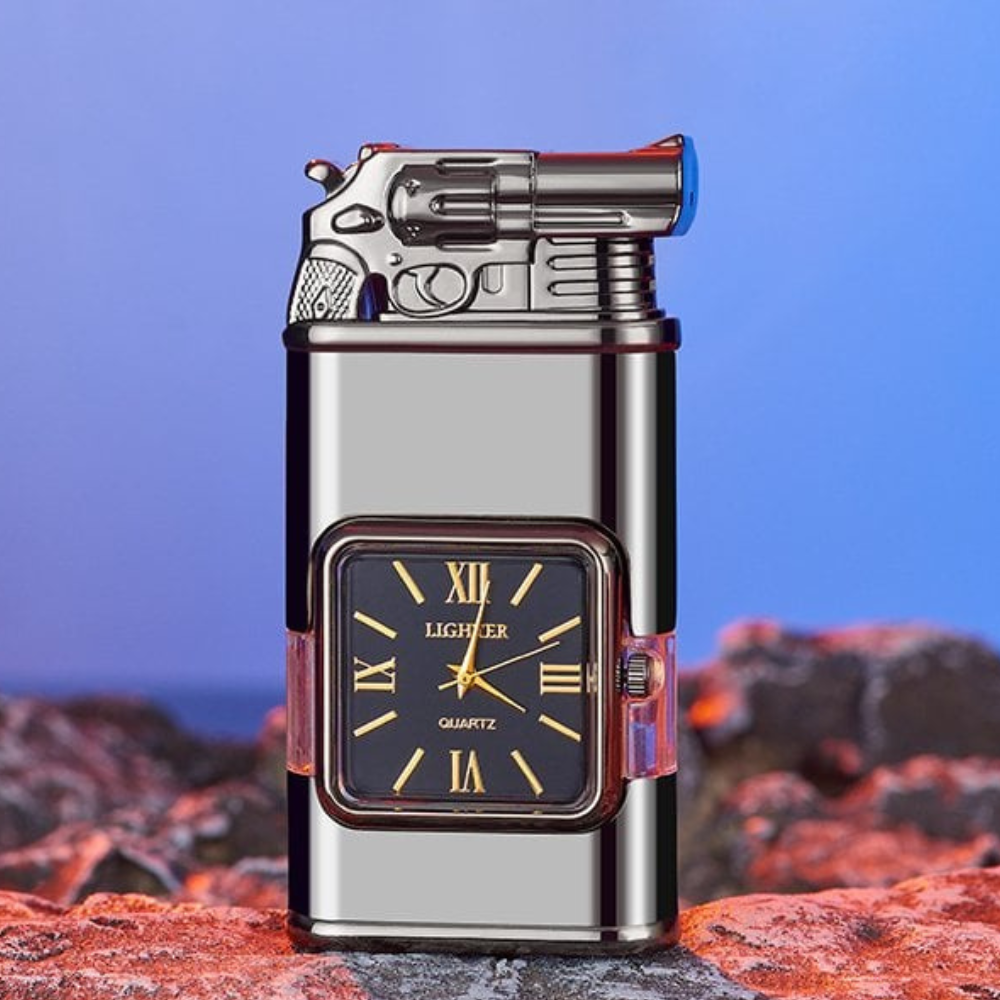 WatchLighter: Vintage Inspirert Multifunksjonell Dobbel Flamme Klokke Lighter