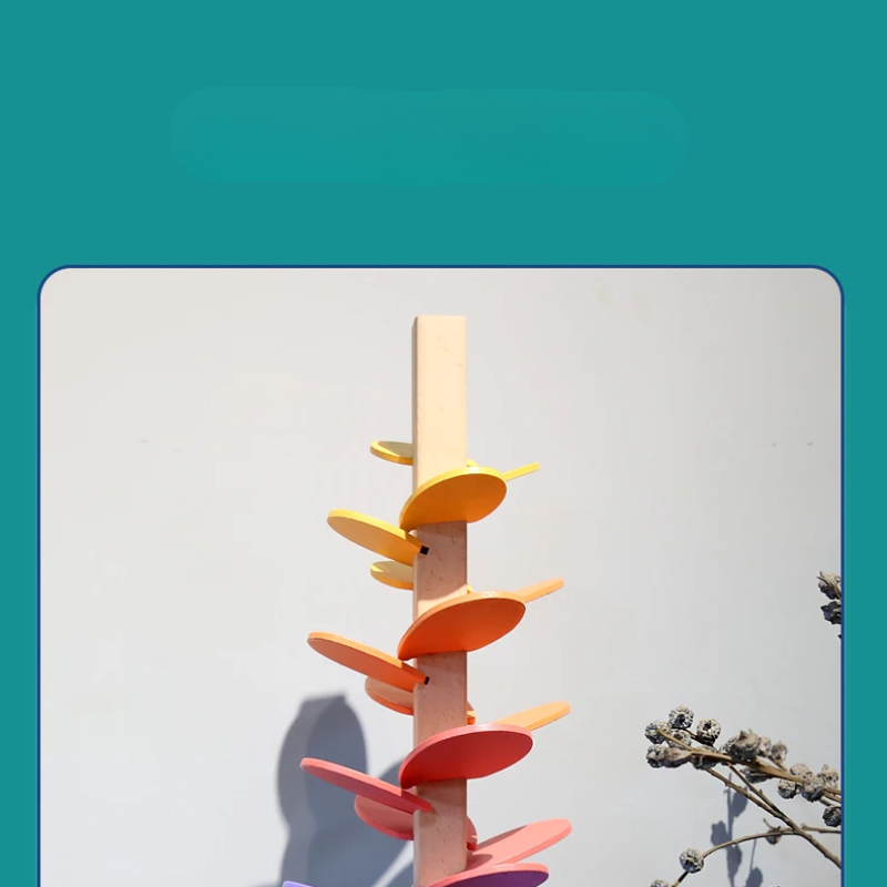 Kletshuts™ MarbleTower: Interaktiv Regnbue Marmor Tre Tårn Barne Leketøy