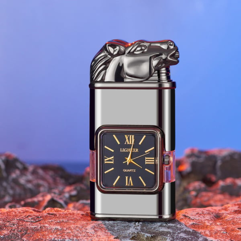 WatchLighter: Vintage Inspirert Multifunksjonell Dobbel Flamme Klokke Lighter