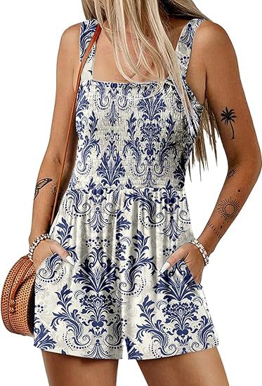 Icone™ SummerRomper: Kvinne Uten Ermer Firkantet Hals Sommer Romper