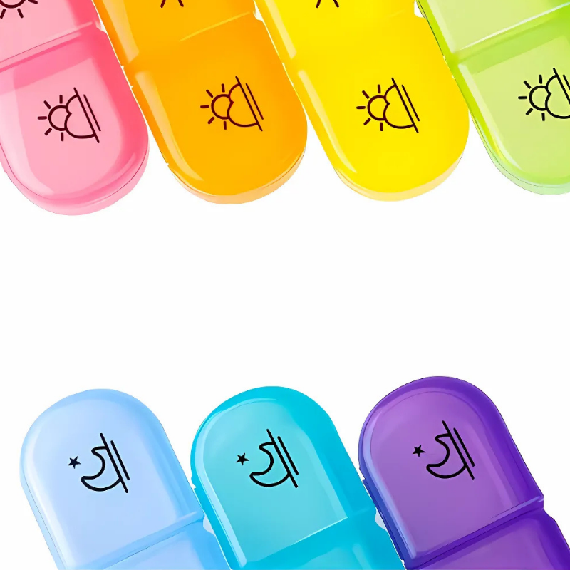 PillOrganizer 1+1 GRATIS: Bærbar Pilleorganisator Daglig Og Ukentlig Medisinoppbevaring