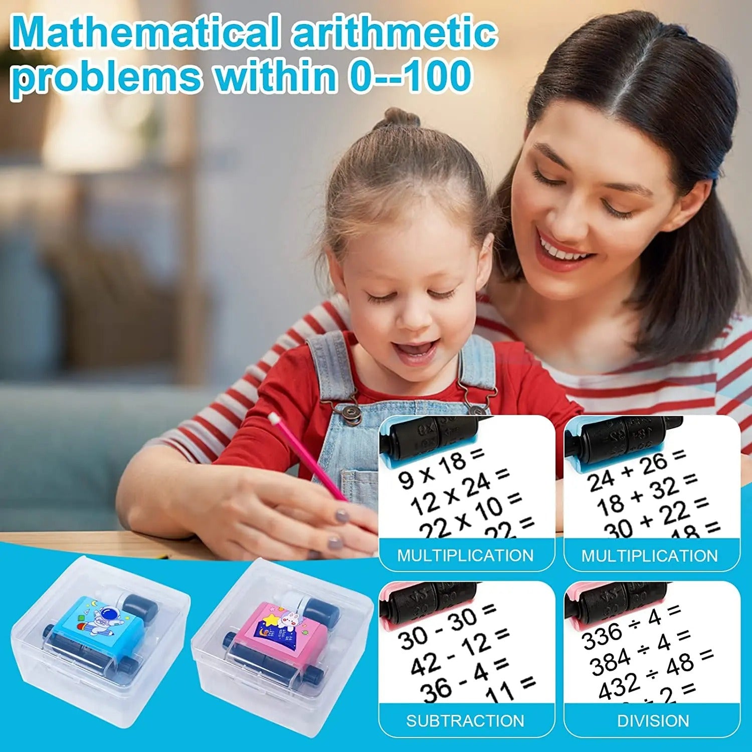 Kletshuts™ MathStamp: Digital Roller Matematikk Undervisning Stempel