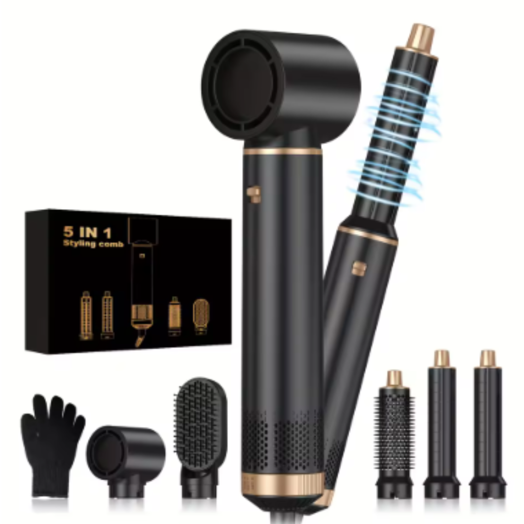 Rose® StylingBrush: 5-In-1 Utskiftbar Hår Føn Tørker Og Styling Børste