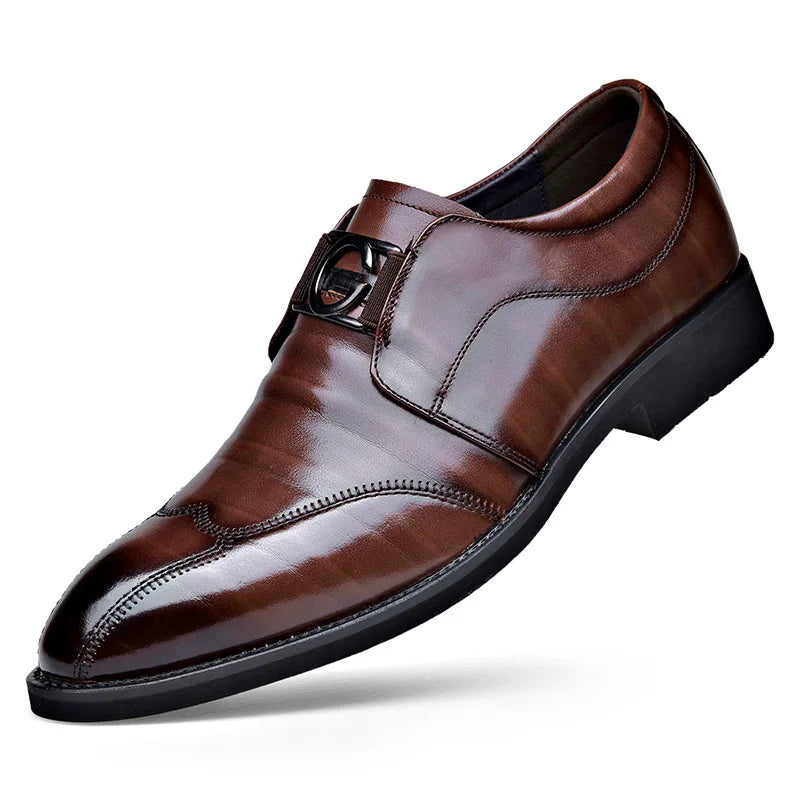 Happy™ ClassyShoes: Luksus Herre Skinn Formelle Spisse Oxford Stilig Sko