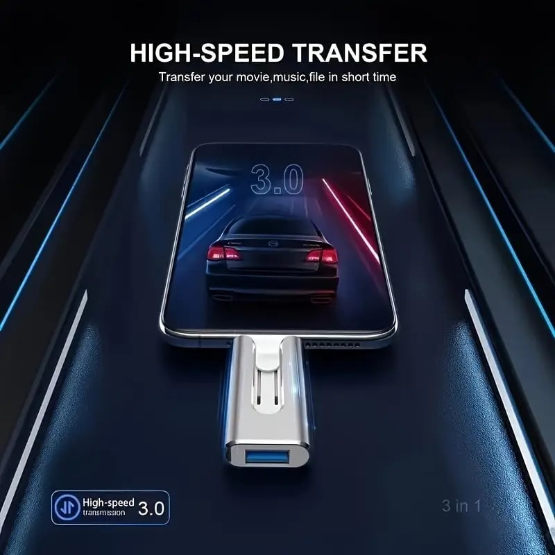 USBDrive - Kompakt Og Holdbar Multi‑Enhet 4‑I‑1 USB-Flash-Kjøre