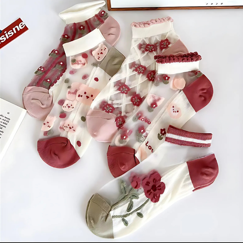 Happy™ MeshSocks: Pustende Komfortabelt Gøy Design Mesh Ankelsokker