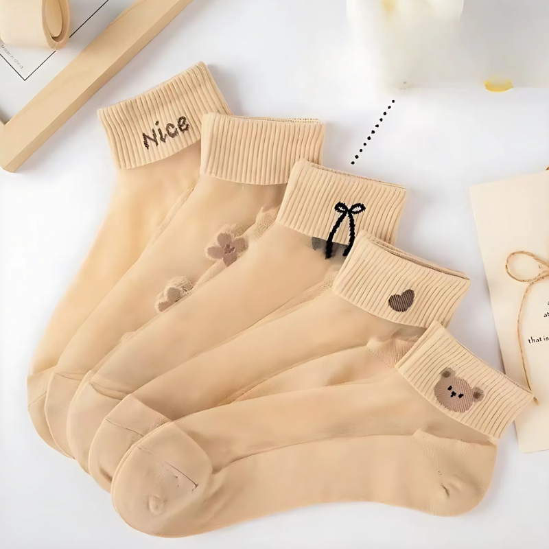 Happy™ MeshSocks: Pustende Komfortabelt Gøy Design Mesh Ankelsokker