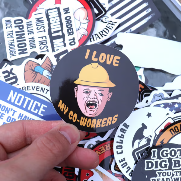 FunnyStickers: Morsom Blå Krage Vanntett Klistremerker Pakke