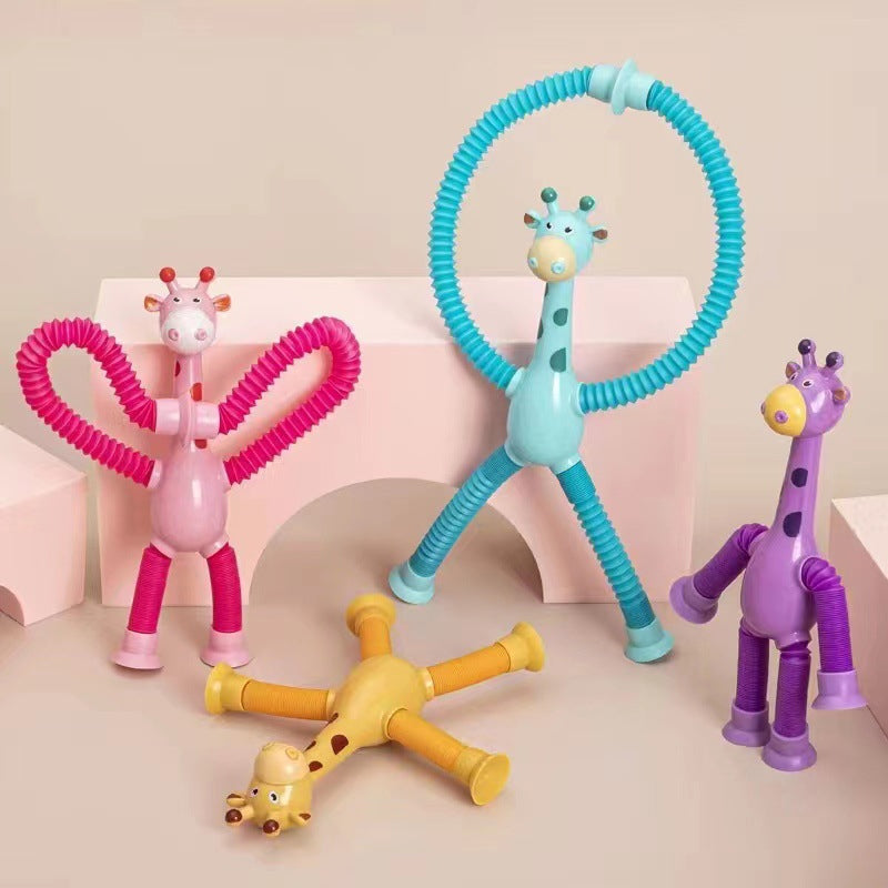 Kletshuts™ StretchyGiraffe: Teleskopisk Stretchy Giraff Leketøy Med Sugekopp