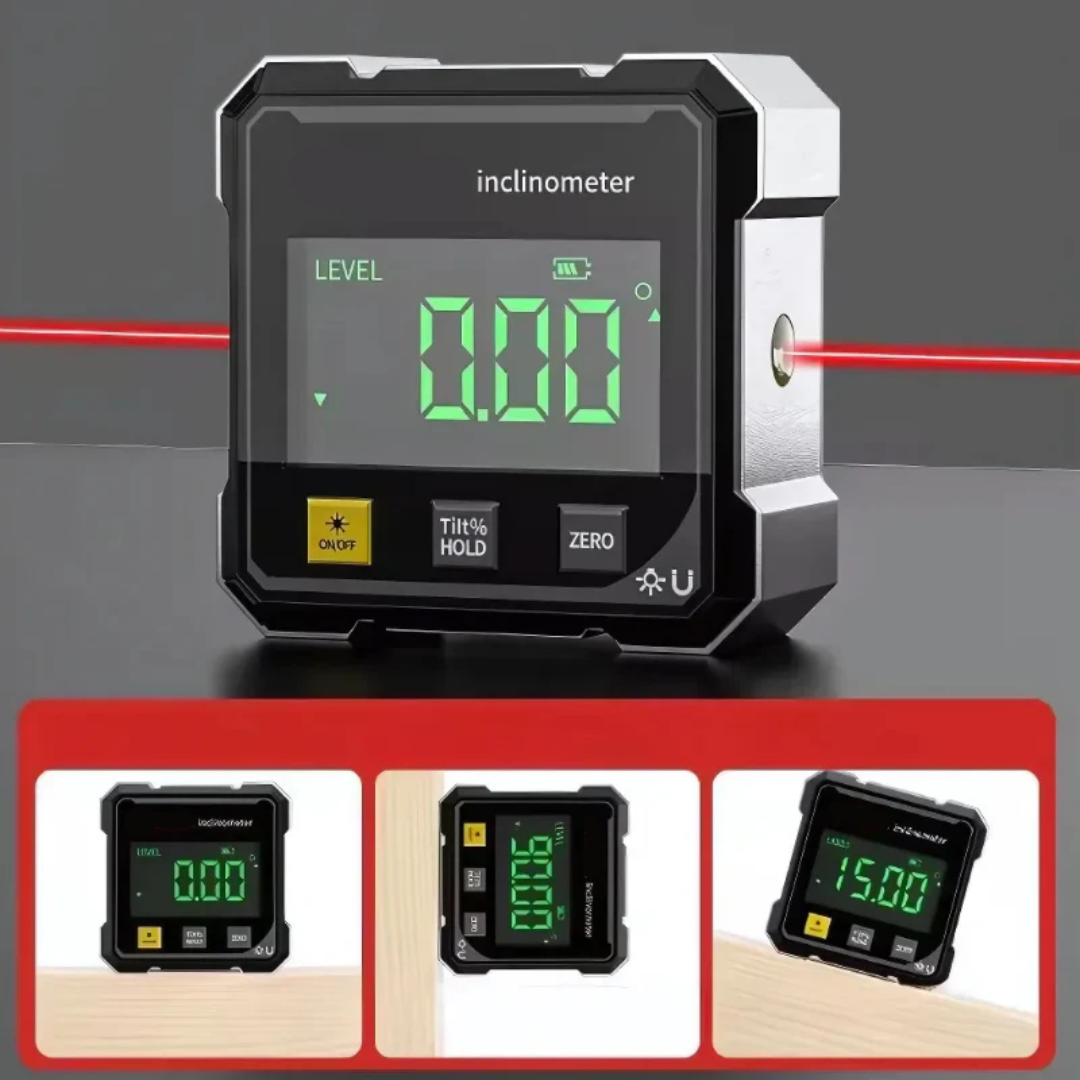 Globetrek° DigitalInclinometer: Digital Magnetisk Sider Laser Inklinometer