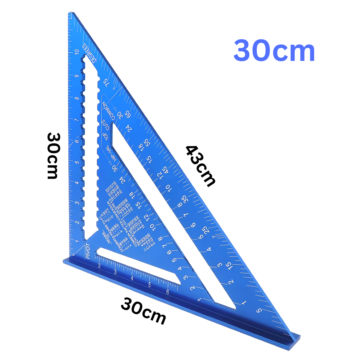 TriangleRuler - Aluminium Legering Triangel Linjal For Trebearbeiding