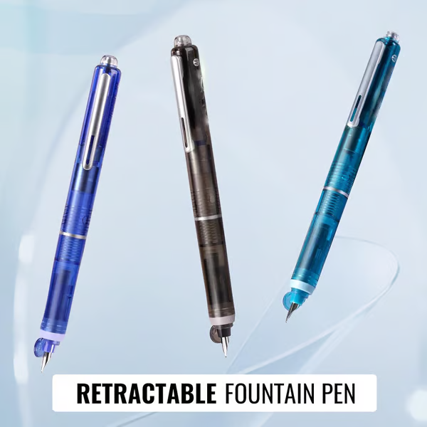 FountainPen - Uttrekkbar Og Påfyllbar Fyllepenne Med Blekkpatroner