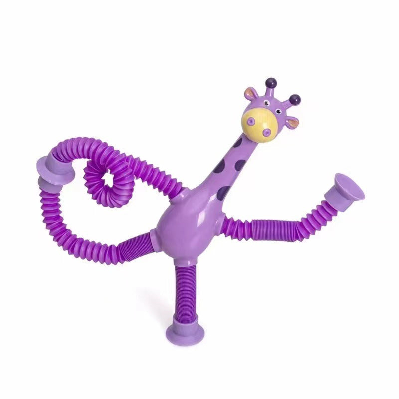 Kletshuts™ StretchyGiraffe: Teleskopisk Stretchy Giraff Leketøy Med Sugekopp