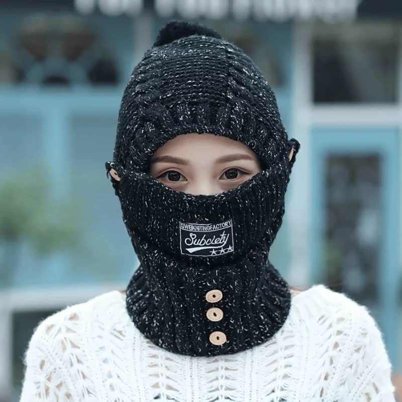 Icone™ ThermalHat - Strikket Vindtett Termolue Med Integrert Skjerf Og Maske