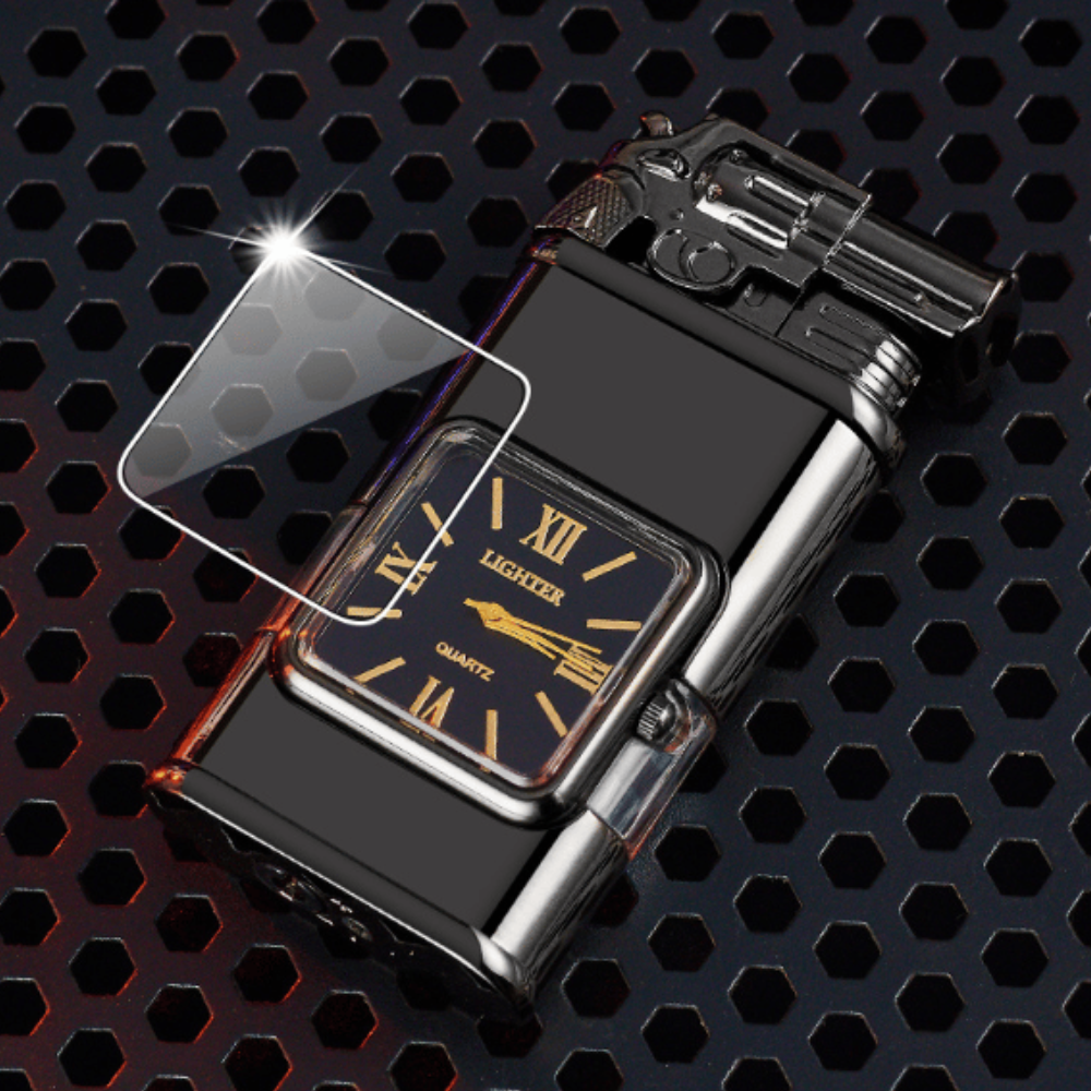 WatchLighter: Vintage Inspirert Multifunksjonell Dobbel Flamme Klokke Lighter