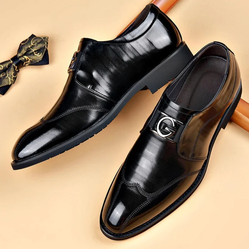 Happy™ ClassyShoes: Luksus Herre Skinn Formelle Spisse Oxford Stilig Sko