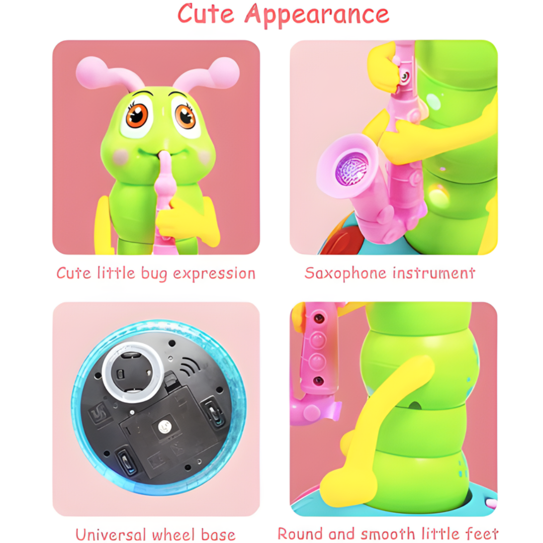 Kletshuts™ CaterpillarToy: Interaktivt Lys Og Musikk Caterpillar Barn Lek Leketøy