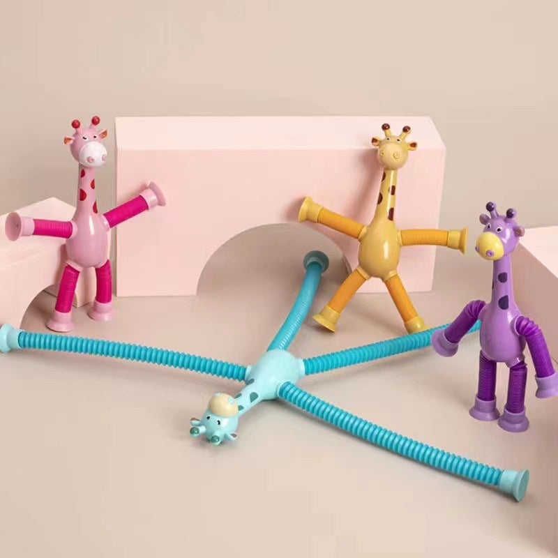 Kletshuts™ StretchyGiraffe: Teleskopisk Stretchy Giraff Leketøy Med Sugekopp