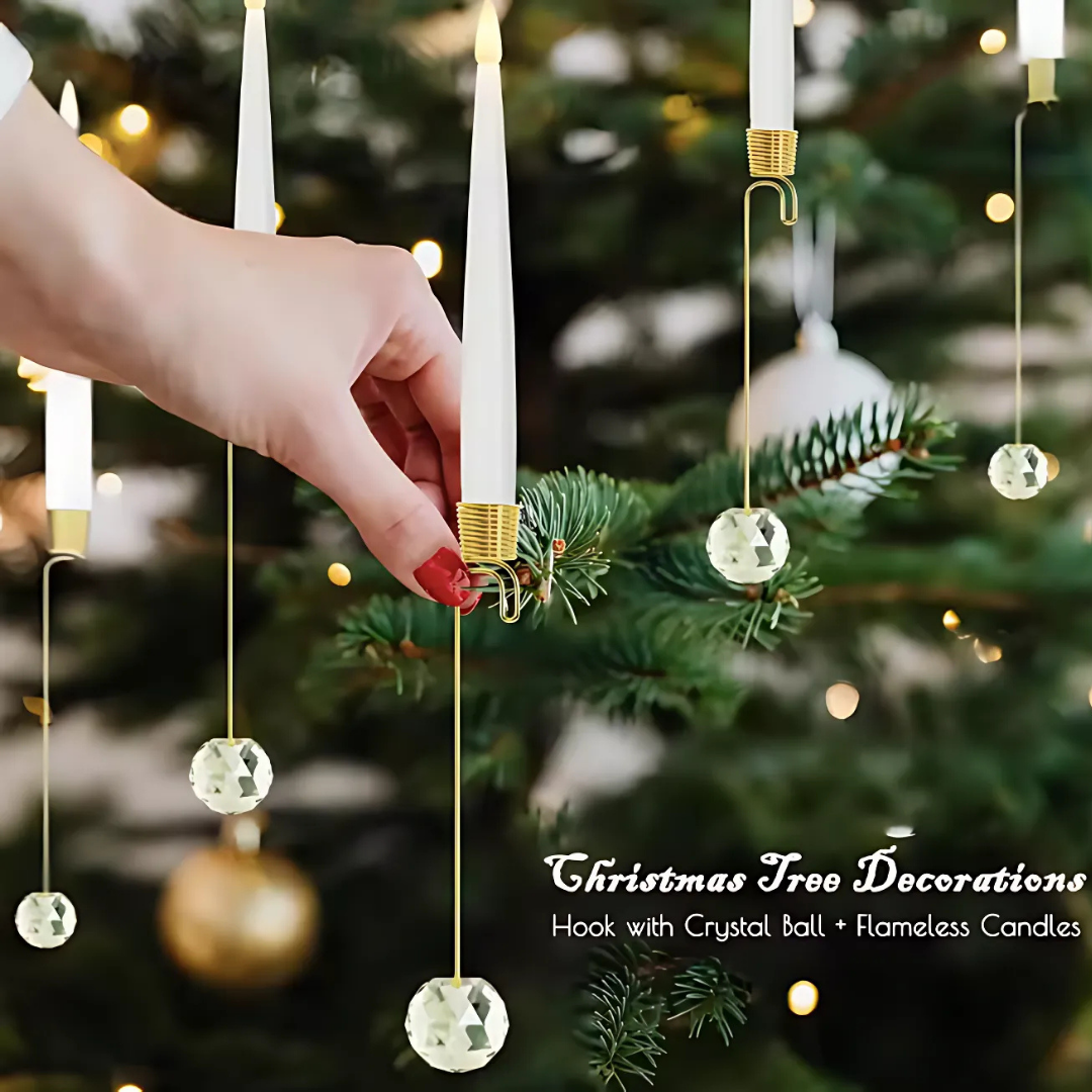 Ledsen™ ChristmasGlow: LED Magisk Jul Glød Krystall Kule Stearinlys