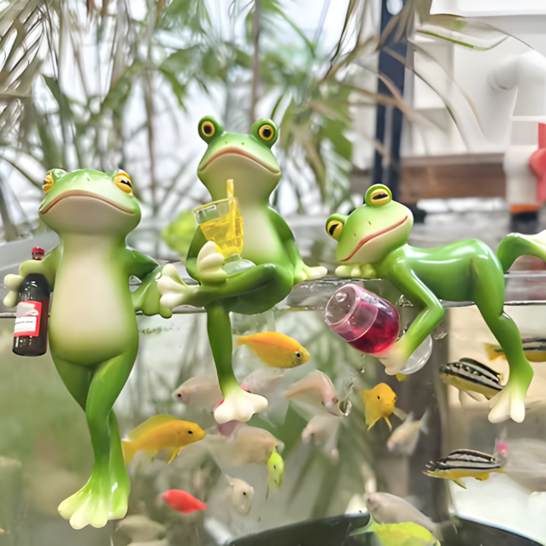 GardenOrnament: Søt Frosk Dekorasjon Hengende Gryte Kant Hage Ornament