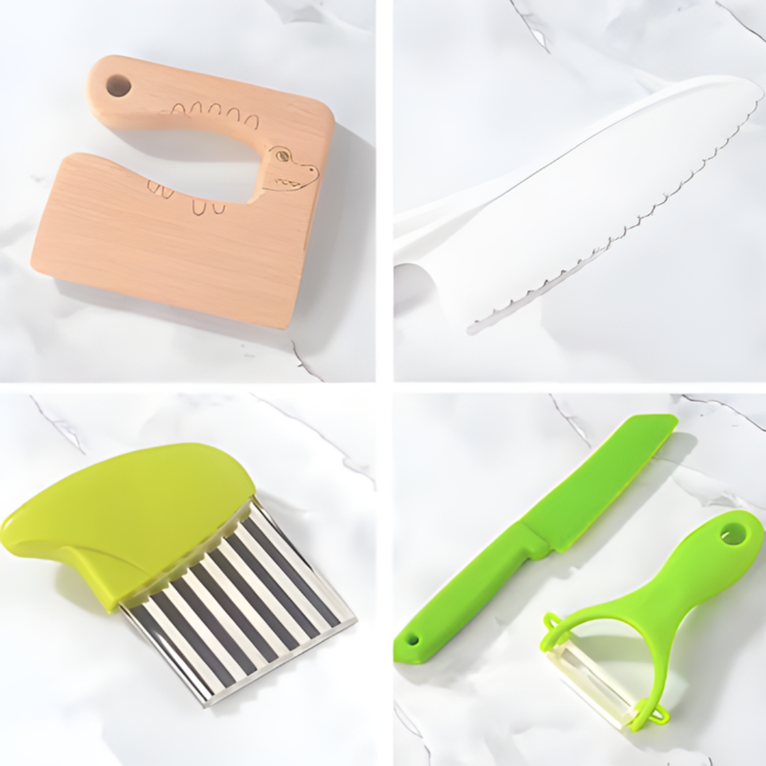 Kletshuts™ KidsKitchen: Trygt Kutting Lek Barn Kjøkken Leketøy Sett