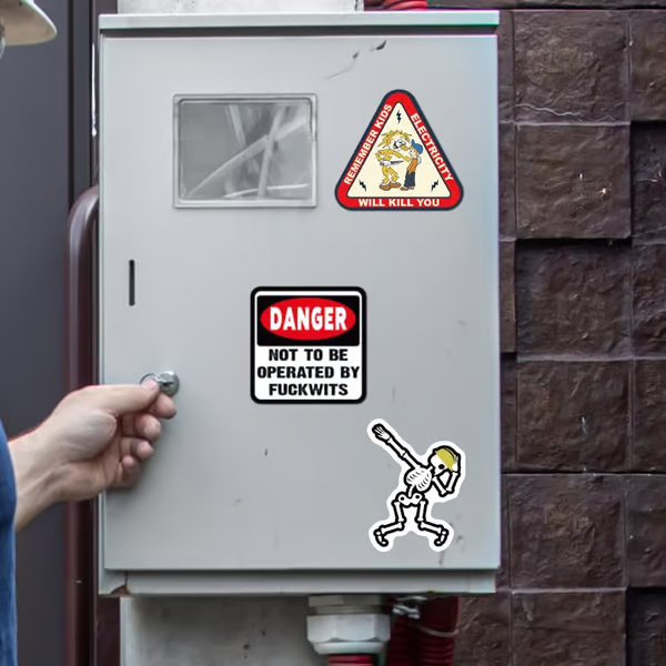 FunnyStickers: Morsom Blå Krage Vanntett Klistremerker Pakke