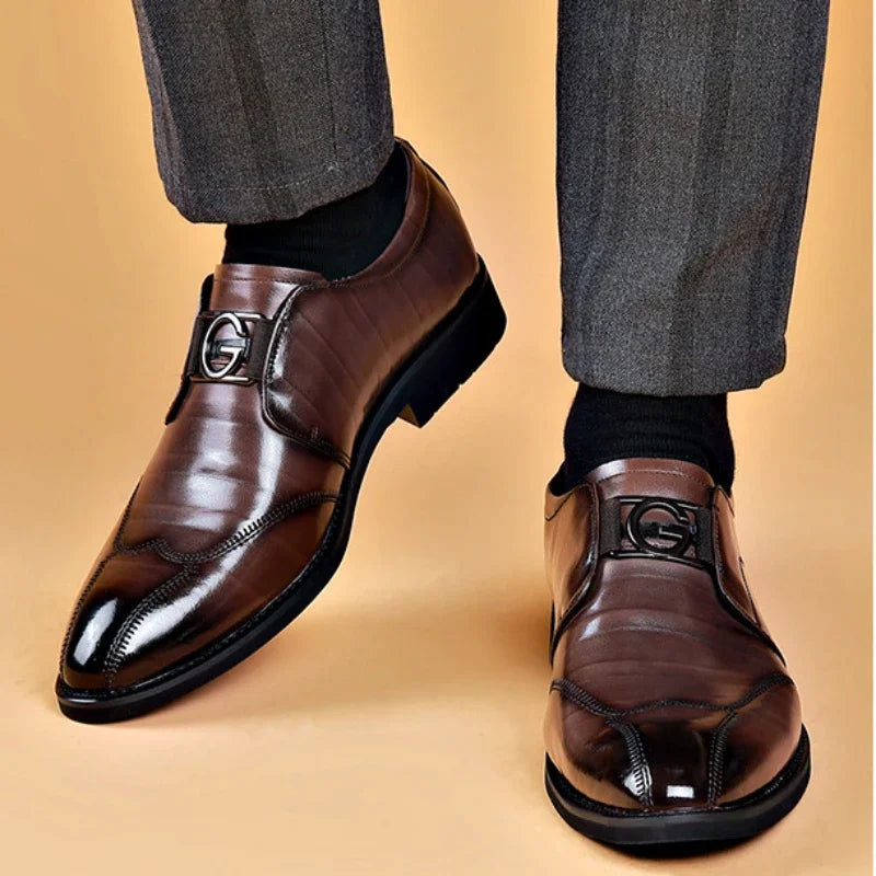 Happy™ ClassyShoes: Luksus Herre Skinn Formelle Spisse Oxford Stilig Sko