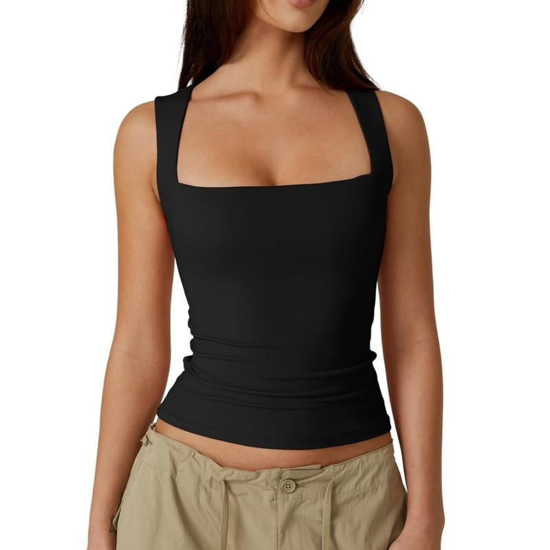 Icone™ TankTop 1+1 GRATIS: Dame Firkantet Hals Ermeløs Tank Toppen