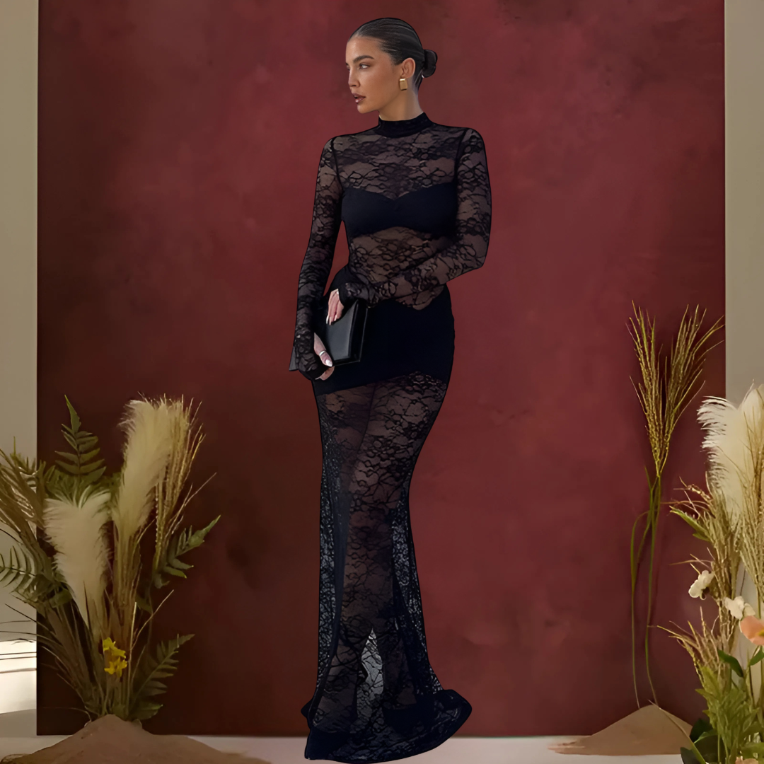 Icone™ LaceDress: Sexy Passform Komfortabel Rund Hals Blonderkjole