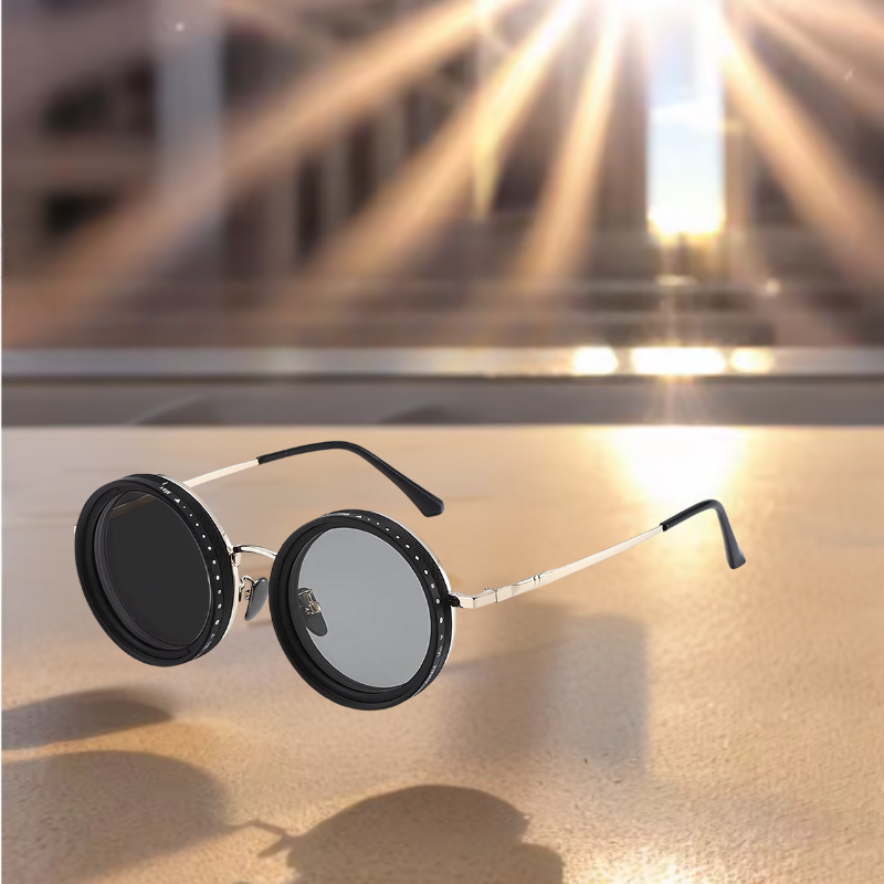 AdjustableSunglass: Lysende Lys Til Svakt Lys Justerbar Dimmingsolbrille Med Etui