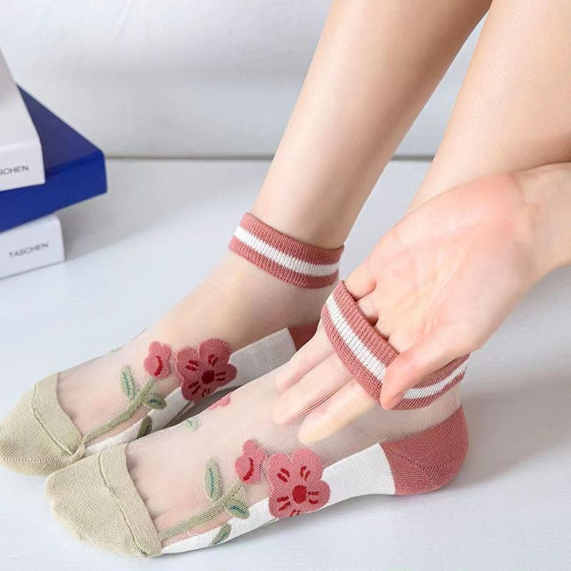 Happy™ MeshSocks: Pustende Komfortabelt Gøy Design Mesh Ankelsokker