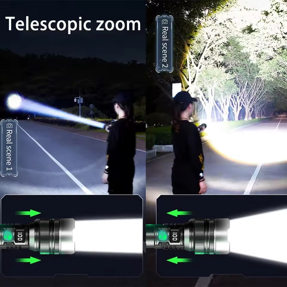 Ledsen™ AdjustableFlashlight: Ultrasterk Oppladbar Lommelykt Med Justerbar Stråle