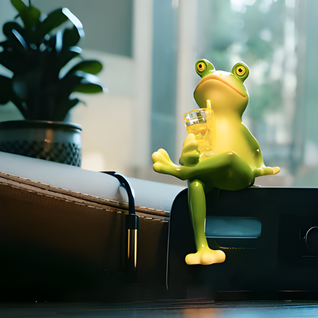 GardenOrnament: Søt Frosk Dekorasjon Hengende Gryte Kant Hage Ornament