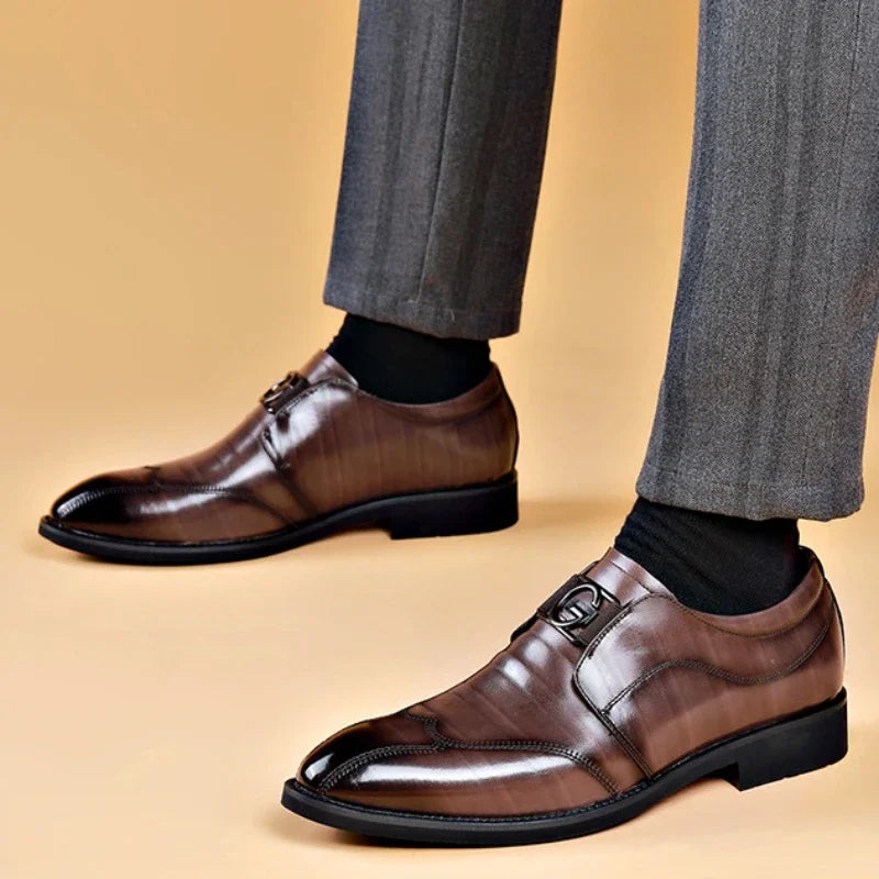 Happy™ ClassyShoes: Luksus Herre Skinn Formelle Spisse Oxford Stilig Sko