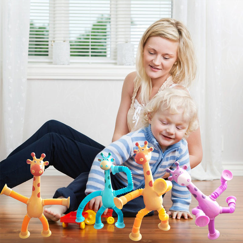 Kletshuts™ StretchyGiraffe: Teleskopisk Stretchy Giraff Leketøy Med Sugekopp