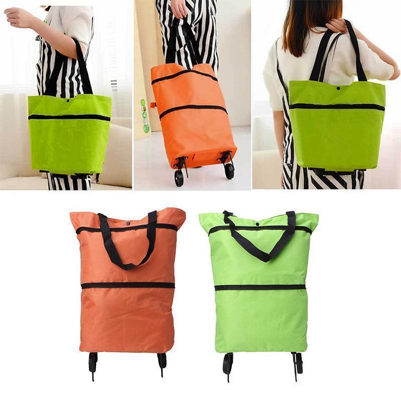 Icone™ GroceryBag 1+1 GRATIS: Stor Kapasitet Handlepose Med Sammenleggbare Hjul