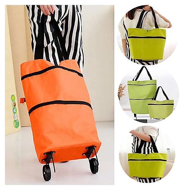 Icone™ GroceryBag 1+1 GRATIS: Stor Kapasitet Handlepose Med Sammenleggbare Hjul