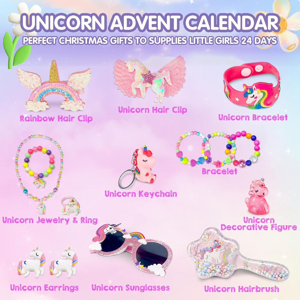 Kletshuts™ UnicornAdvent - Moro Kreativt Julen Enhjørning Advent Kalender