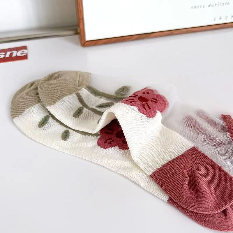 Happy™ MeshSocks: Pustende Komfortabelt Gøy Design Mesh Ankelsokker
