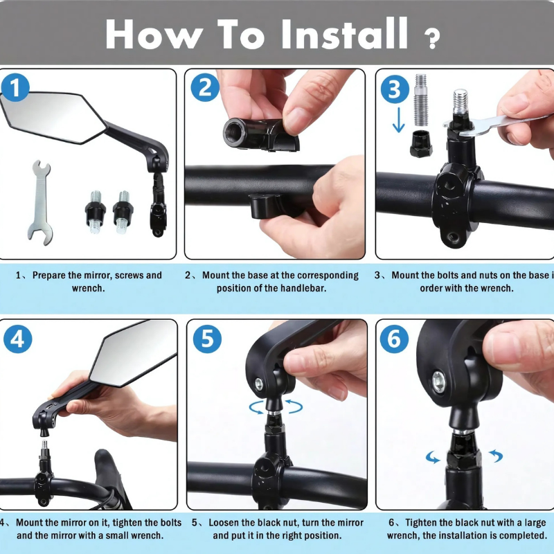 RearviewMirror: Sykler Og Motorsykler 360° Justerbare Bakspeil