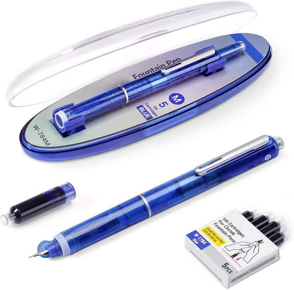 FountainPen - Uttrekkbar Og Påfyllbar Fyllepenne Med Blekkpatroner