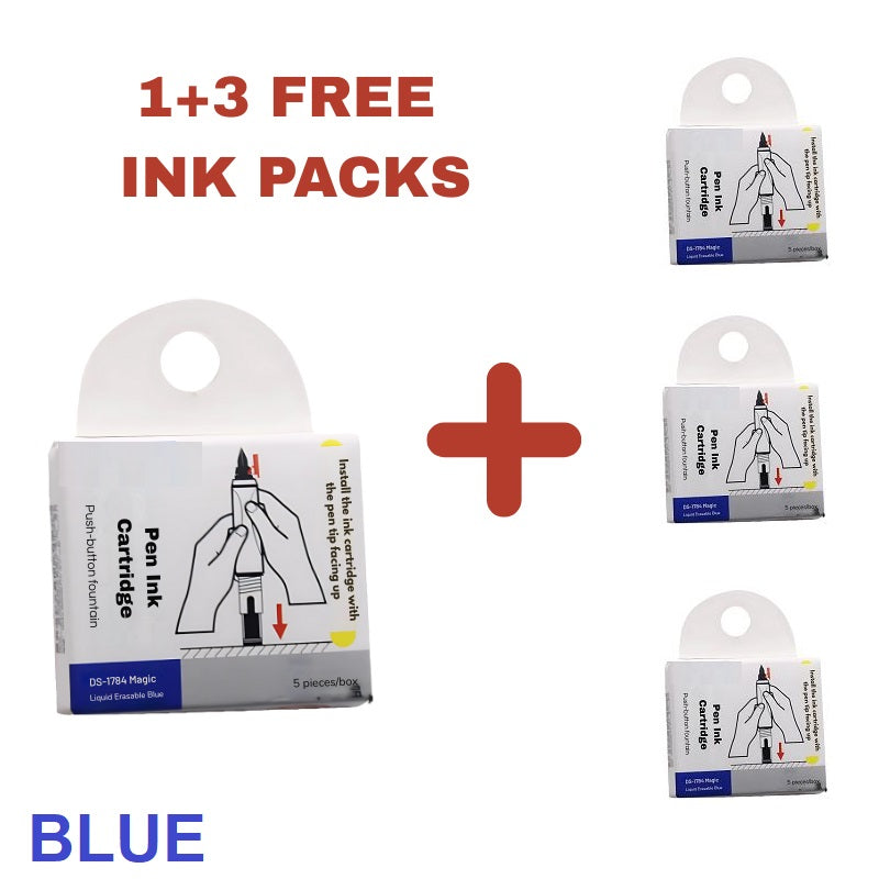 FountainPen - Uttrekkbar Og Påfyllbar Fyllepenne Med Blekkpatroner