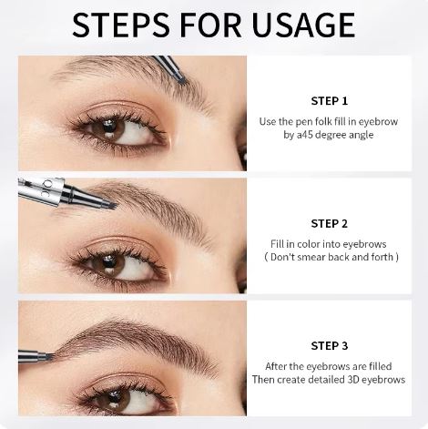 EyebrowPen 1+1 GRATIS: 3D Vanntett Microblading Øyenbrynspenn