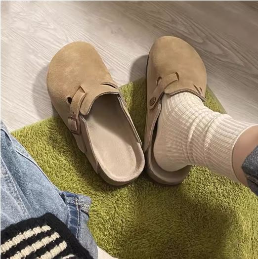 Happy™ ClassySandals: Komfortabel Klassisk Stil Lukket Tå Flate Sandaler