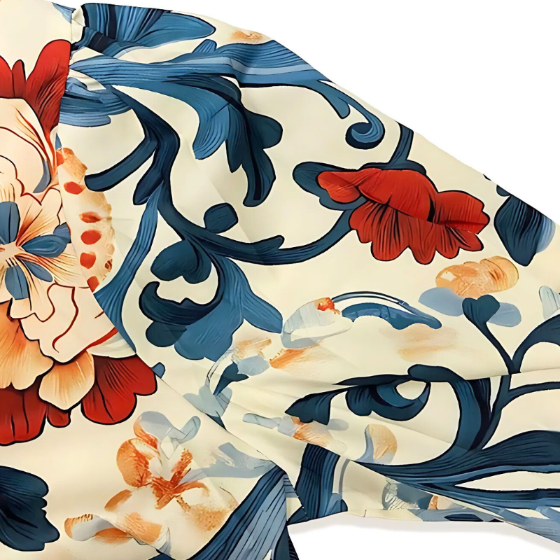 Icone™ FormalBlouse: Stilfull Langermet Unik Print Formell Bluse